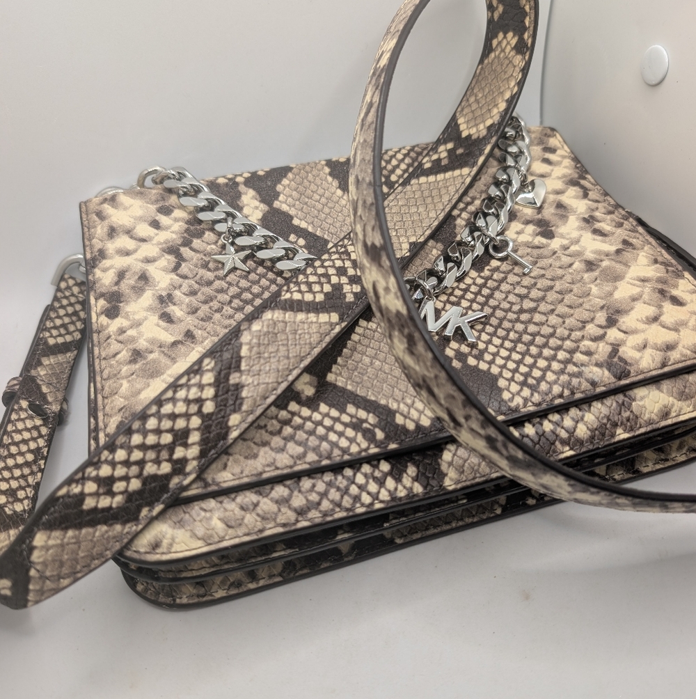 Michael Kors Python Crossbody Bag With Chain Dera… - image 2